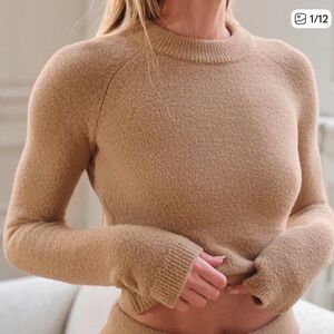 ALO Yoga Tan Crew Neck Sweater